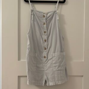 Billabong Cream and Blue One Piece Romper with Cinched Waist